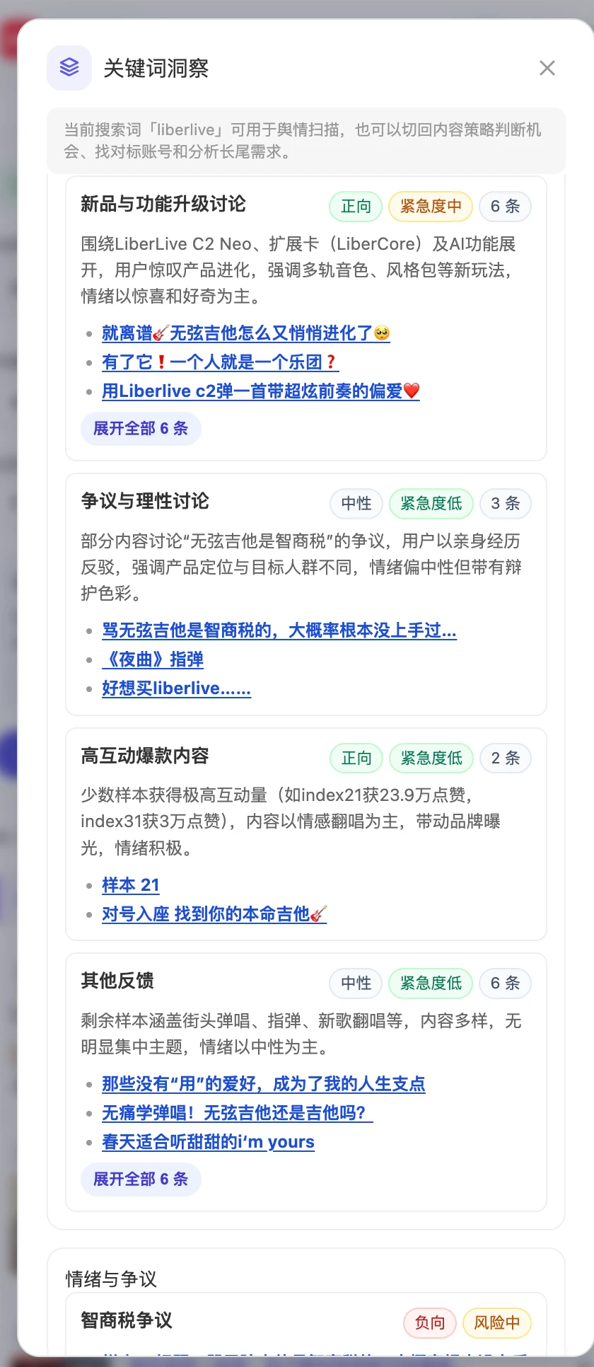 主题聚类（续）与情绪风险